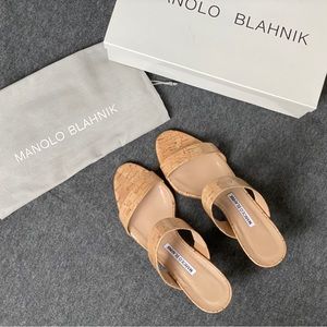 Manolo Blahnik Natural Cork Sandal